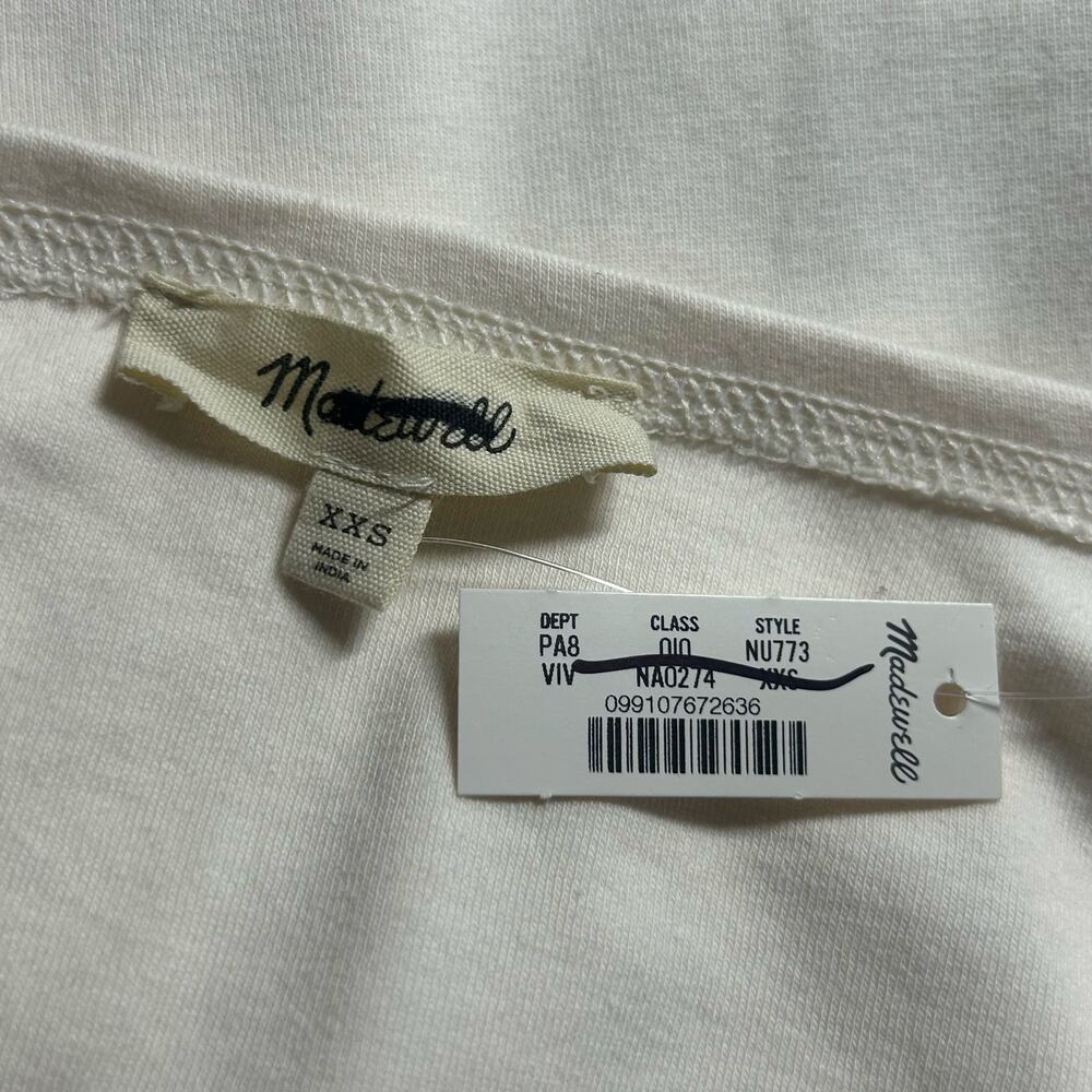 Madewell Women's Sleeveless Boatneck Side Slit Tee Vintage Ivory Cream XXS New - Picture 7 of 8